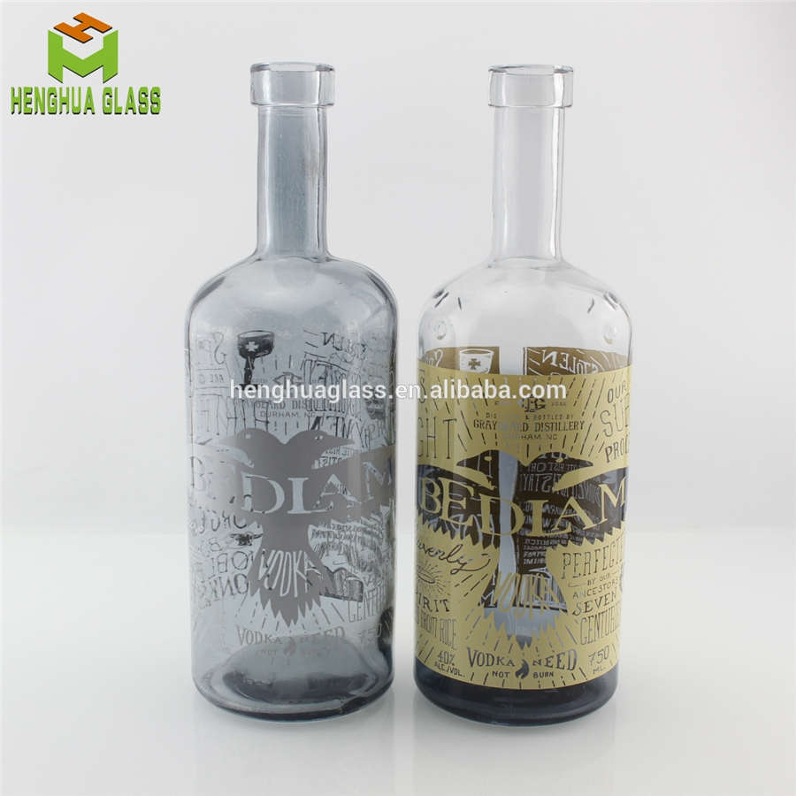 750ml glass vodka bottle