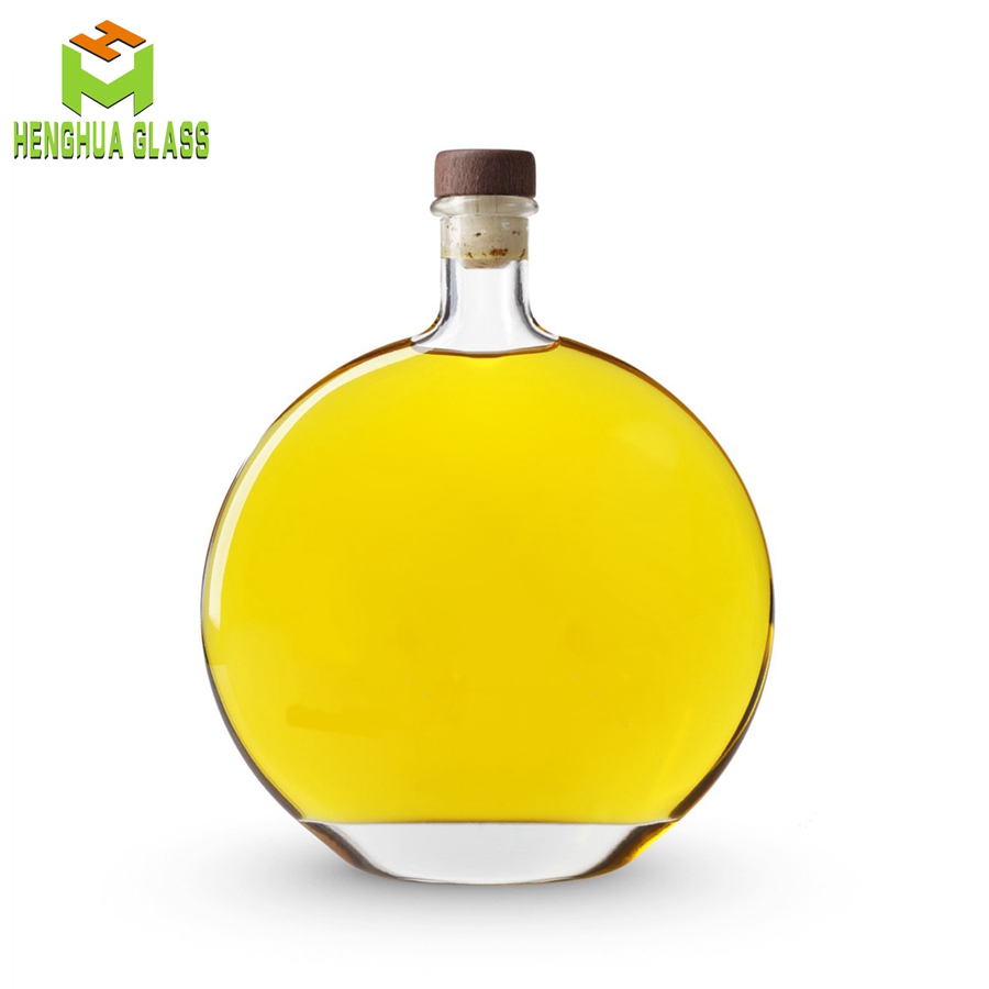 flint glass olive oil bottle with cork